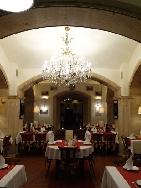 Interior view of the Lindenkeller restaurant in Vienna
