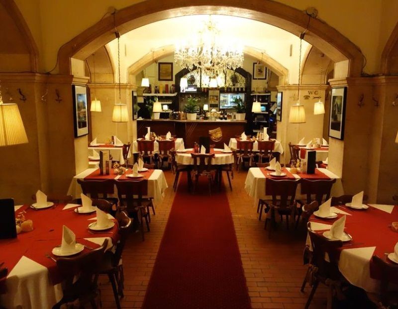 Interior view of the Lindenkeller restaurant in Vienna